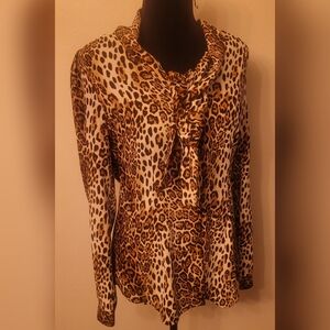 Whitehouse Back Market Leopard Print Women's Top